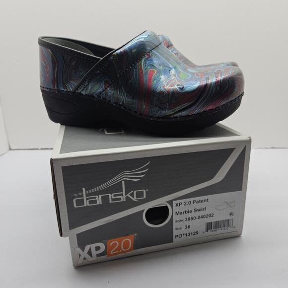 Dansko Shoes - Dansko Women's XP 2.0 Marble Swirl Patent Leather Slip-On Clog Euro 36 US 5.5-6